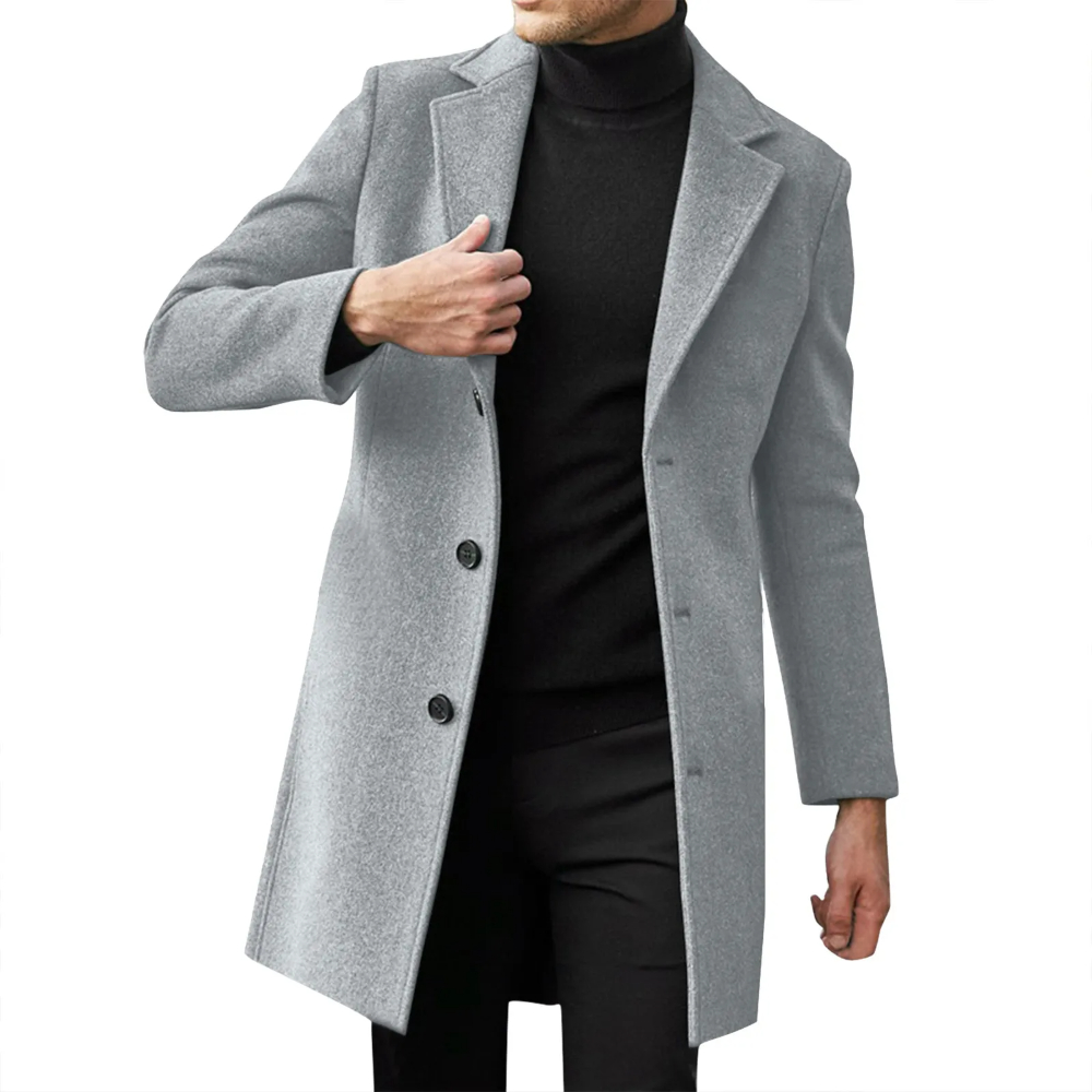 2025 Mode Männer Wolle & Mischungen Herren Casual Business Trenchcoat Herren Freizeit Mantel Männlich Punk Stil Mischungen Staub Mäntel Jacken