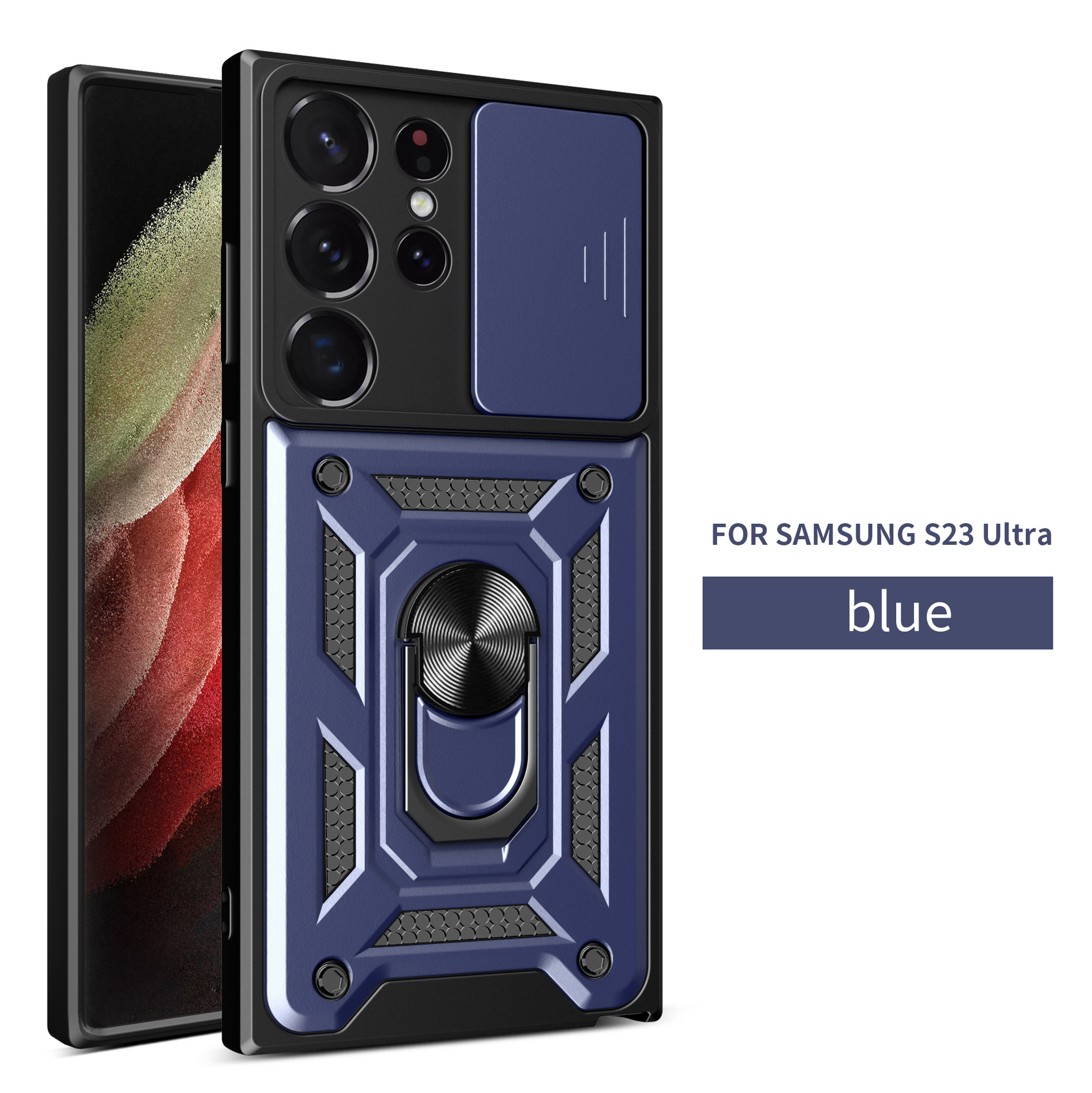 Phone Case & Covers Suitable For Samsung S24ULTRA Magnetic Rotating Ring Holder Mobile Phone Case Shunjia Push Window S23 Anti Fall