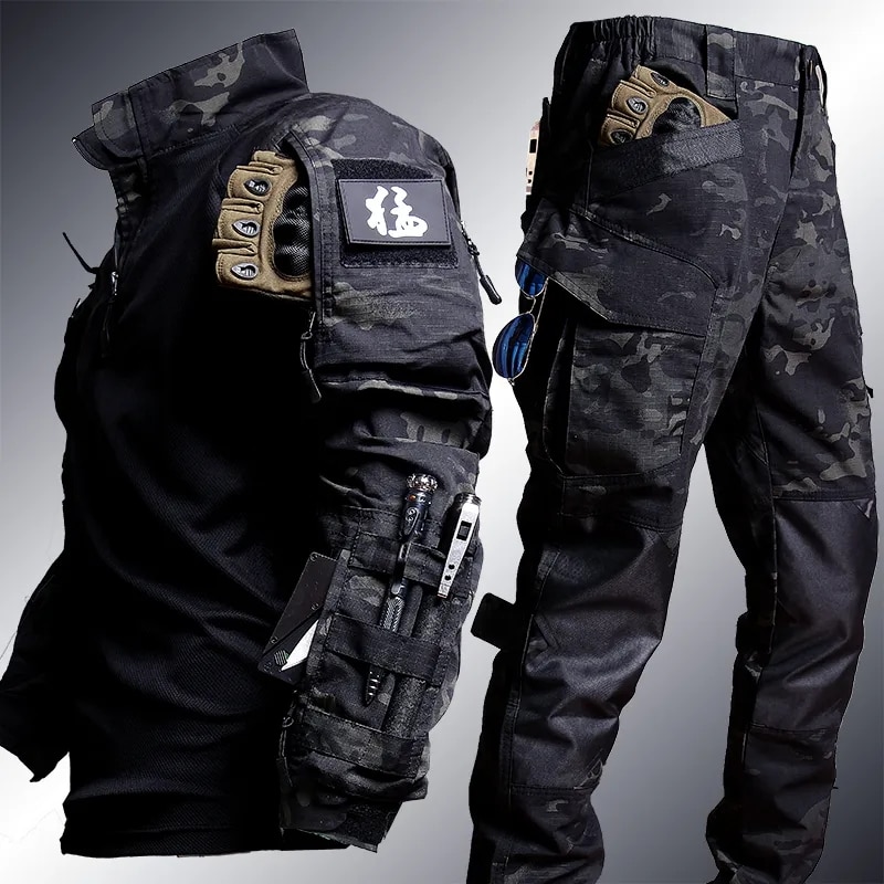 Tactical Frog Suit Men Airsoft Clothes Military Paintball 2 Pieces Sets SWAT Assault Shirts Special Forces Police