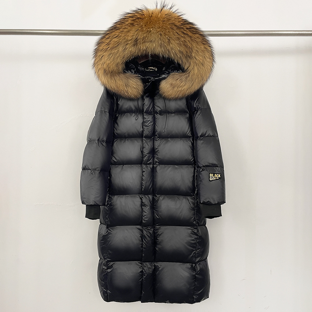 Women's Clothing Premium Gold Goose Down Coat Extra Warm Long Parka With Detachable Fur Hood Winter Overcoat With Luxurious Fox/Raccoon Fur Trim