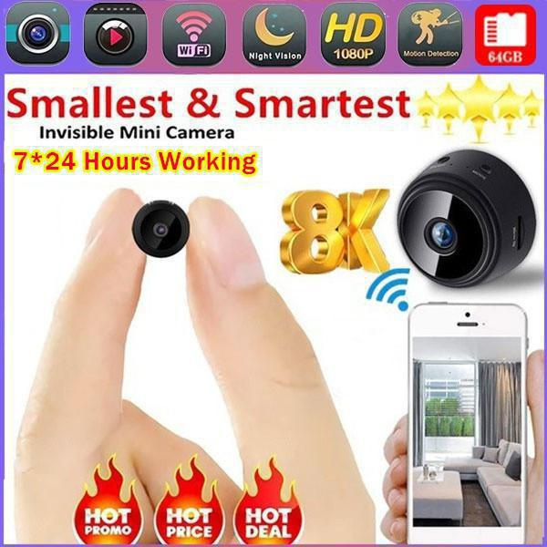 (1/2/4Pcs)2023 Camera Mini WiFi Spy Full HD 1080P Wireless Hidden Camera Activated Night Vision Security Nanny Surveillance Cam For Car Home Office