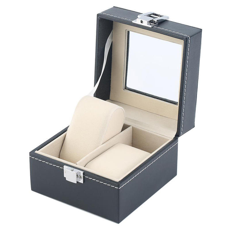 Watch Storage Box 2-position Watch Box Watch Storage Box Watch Packaging Box Leather Box 2-cell Multi-function Storage Box