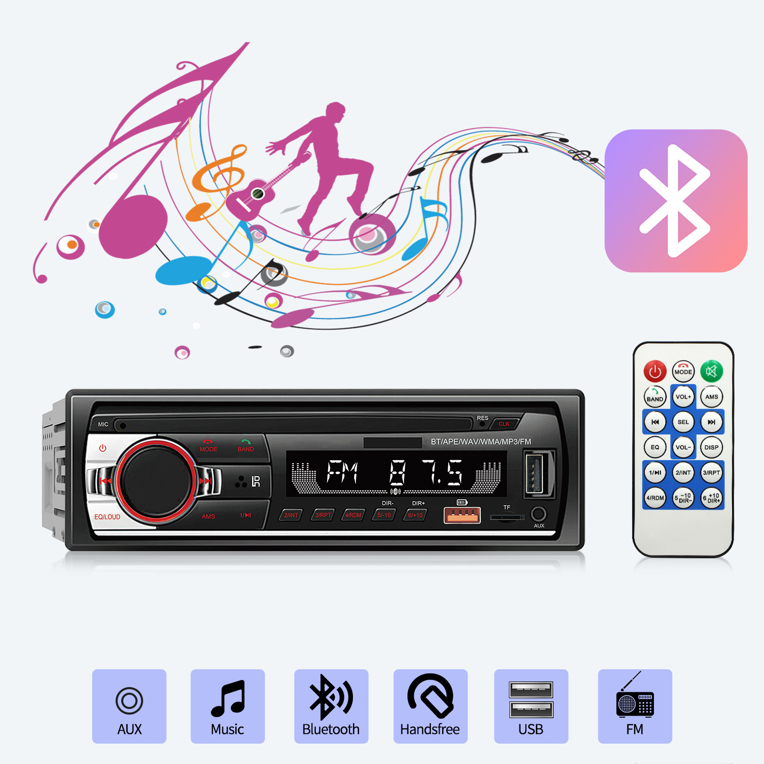 520 car player USB card radio Bluetooth hands free mp3 short player lossless music