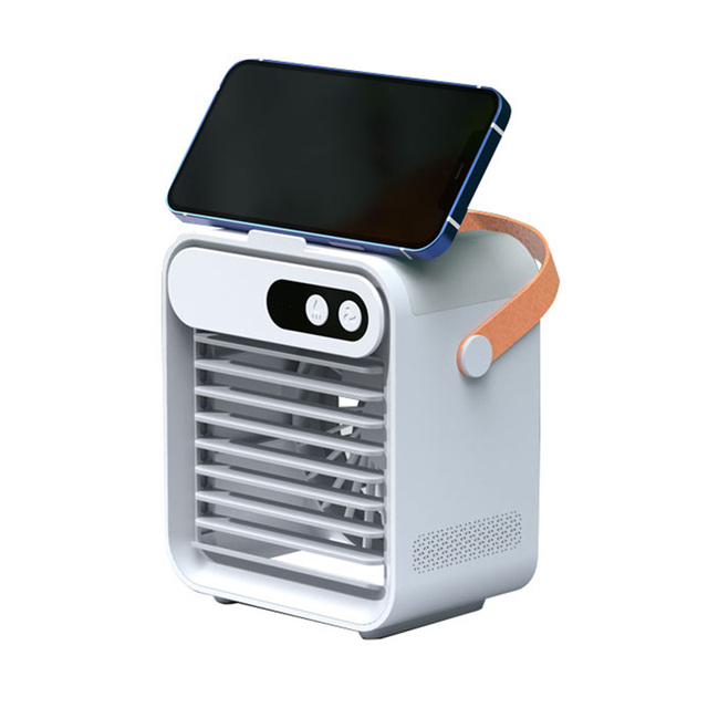 Mini Air Cooler Air Conditioner Home Outdoor Small Air Cooler Portable Mobile Phone Holder Spray USB Electric Cooler Fan