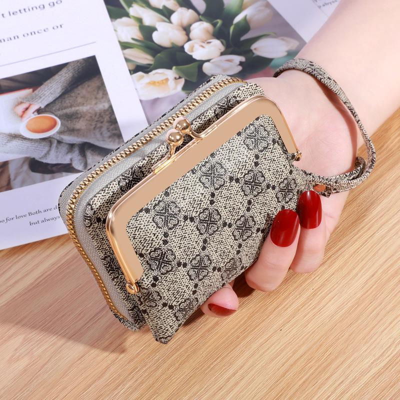 New style wallet women's fashion wrist strap short coin purse large capacity coin clip bag multi card card holder wallet
