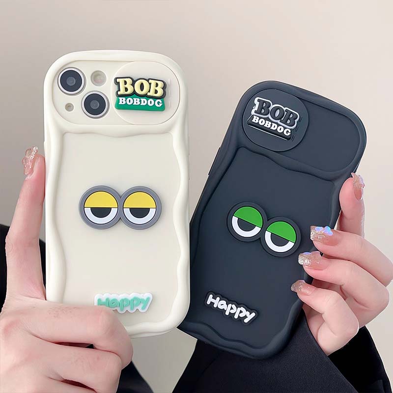 3D Cartoon Eyes Silicon Back Cover for iPhone 16 14 Plus 13 12 Pro Camera Lens Protective Case for iPhone 11 12 13 14 15 Pro Max