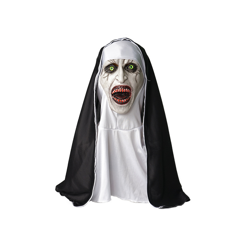 Halloween The Conjuring 2 Nun Mask Halloween Scary Makeup Mask Tricky Ghost Face Horror Scary Latex Headgear Nun