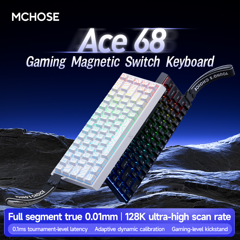 Mcchose Ace68 Magnetic Axis Keyboard RT Electronic Sports Game Custom Mechanical Wired Keyboard