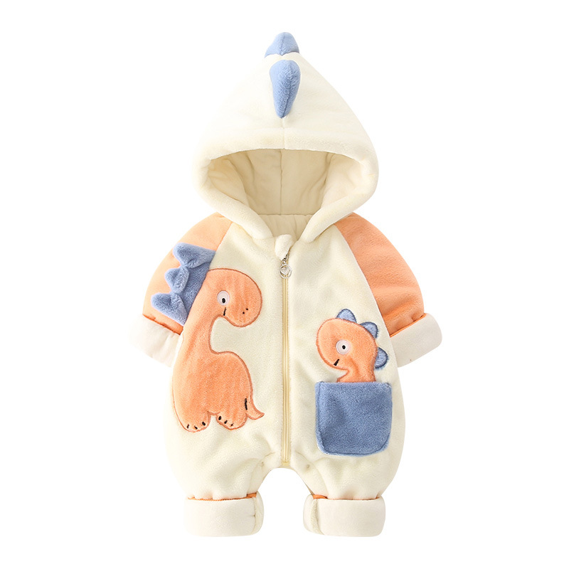 Mother & Kids Baby Climbing Suit Baby Thick And Fleece Onesie Autumn And Winter Baby Clothing Outing Clothes