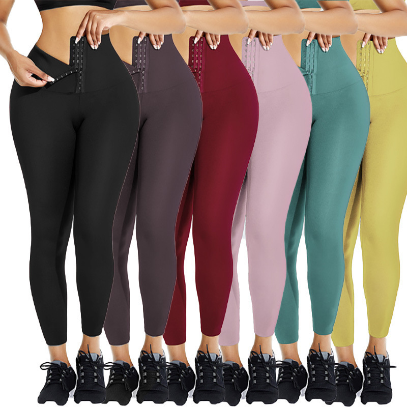 Women's fitness comfort hip lift bodybuilding women's yoga pants Breathable high waist running shapewear pants