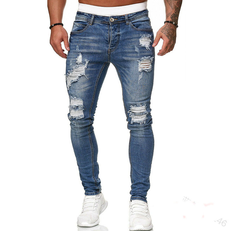 Lässige Mode Herren Wide Leg Jeans Lange Hosen