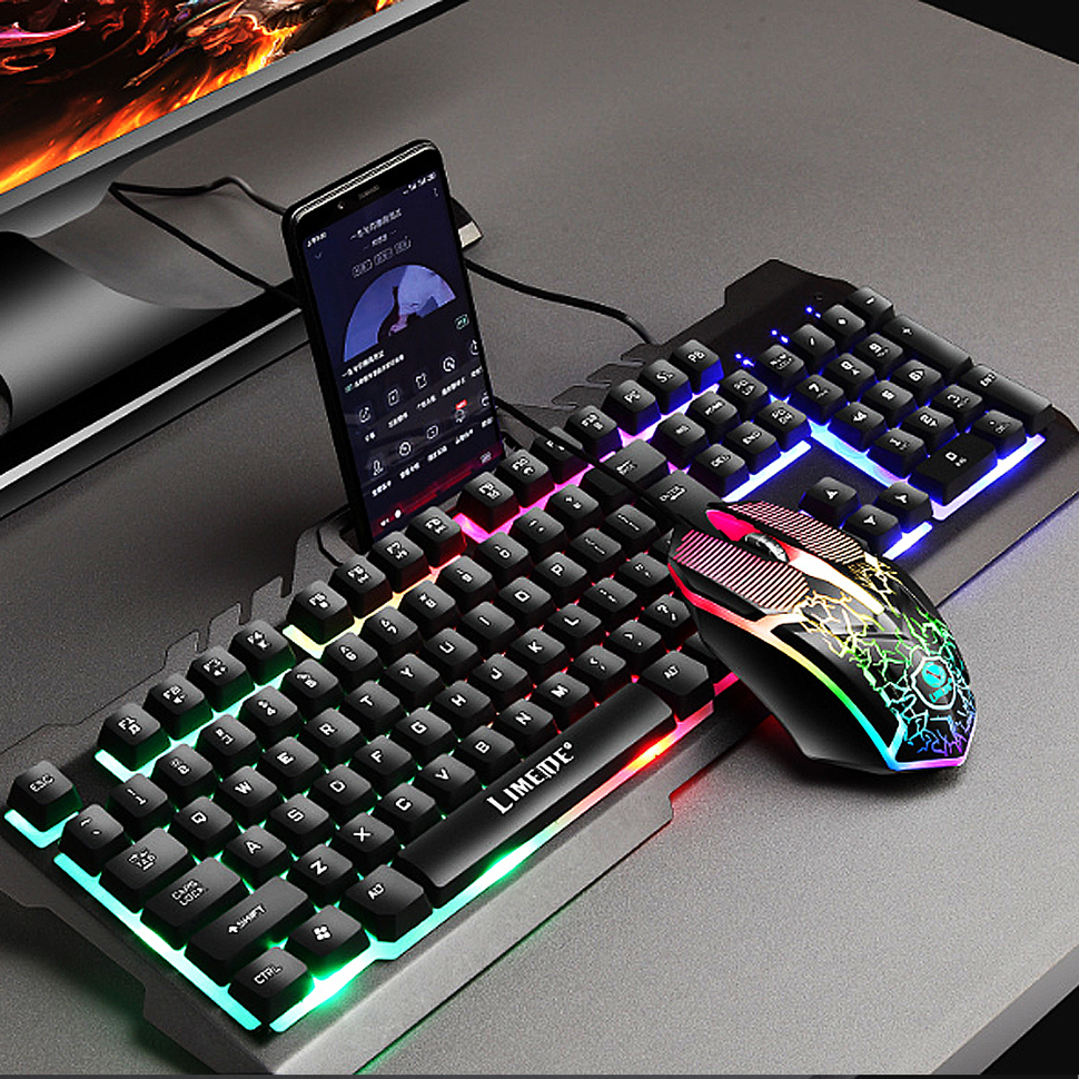 Keyboard T Gaming Mouse Set Wired Mechanical keyboard With LED USB Gaming Mouse Backlight Waterproof key