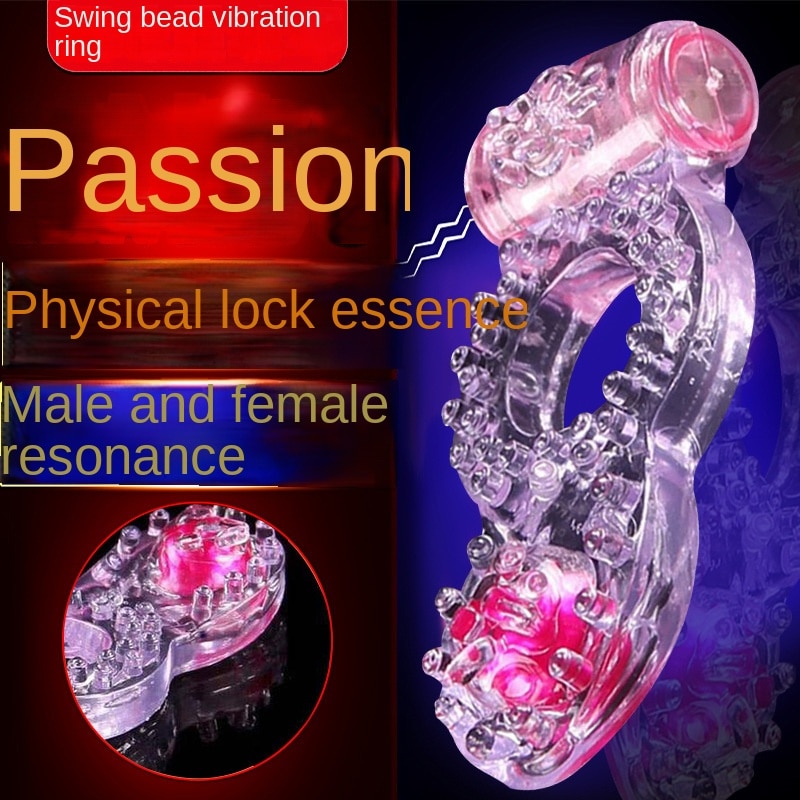 Vibrate Dick Penies Ring Bead Cockring Male Delay Ejaculation Lasting Silicone Erection Ring Sex Toys for Men Adults Vibrator Gay