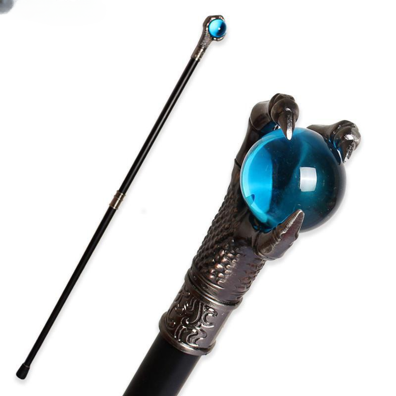 High Quality Dragon Claw With Lake Blue Ball Man Fashion Party Walking Canes Women Elegant Vintage Cosplay Walking Cane 93cm