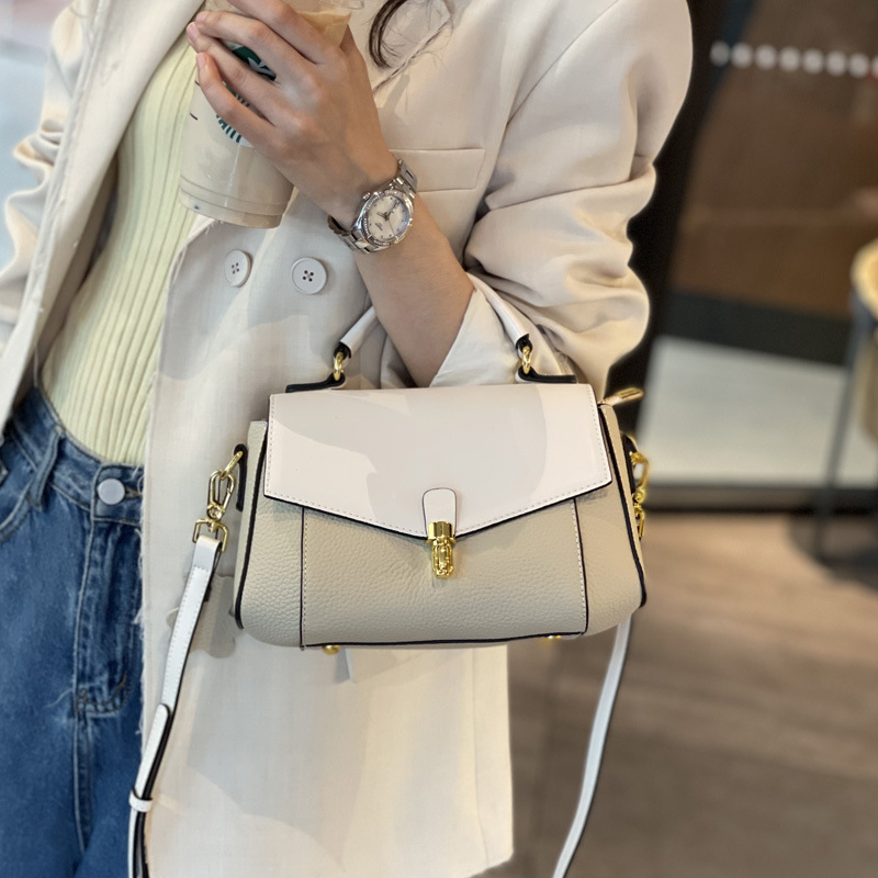 Doctor Bag Small Bag Women Summer New Leather Women's Bag Messenger Bag Fashion Casual Cowhide Shoulder Bag Small Square Bag