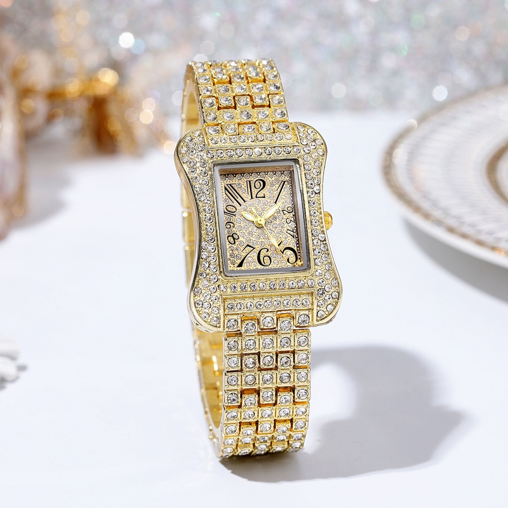 Rectangle Luxury Women Diamond Watch Starry Sky Ladies' Bracelet Watch Gifts Watch Bangle Bracelet