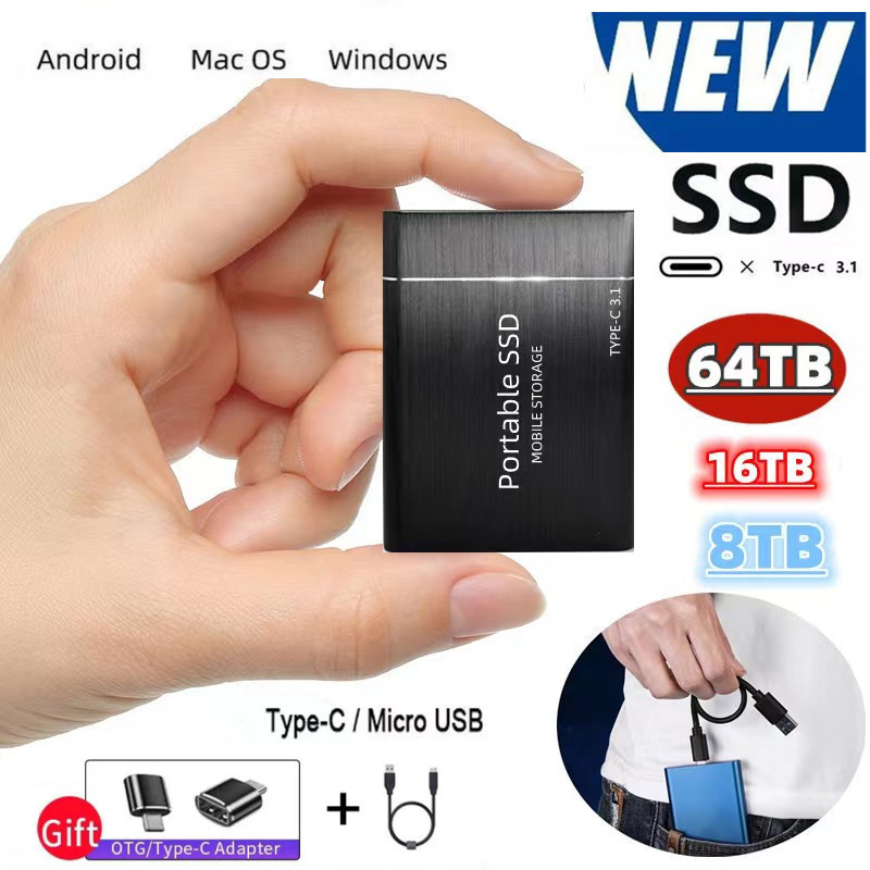 SSD SSD expansion upgrade 32TB 16TB 8TB 2TB external portable hard drive