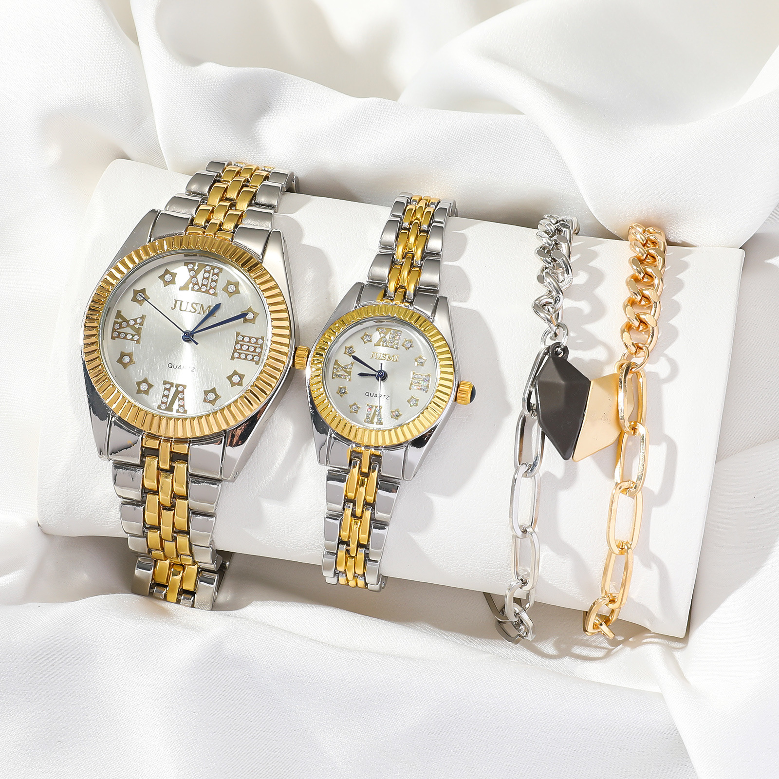 Men's watch and bracelet set Couple watch Couple bracelet Parent child watch set Gift box set 4pcs