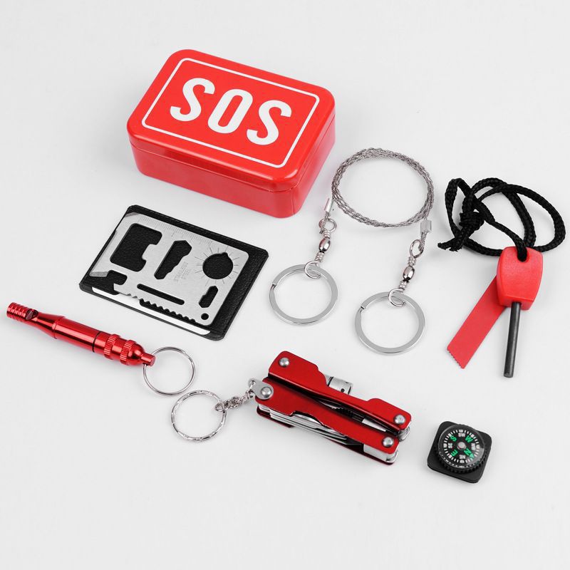 S0S tool emergency equipment set box car emergency supplies Survival Survival equipment SOS outdoor self-rescue