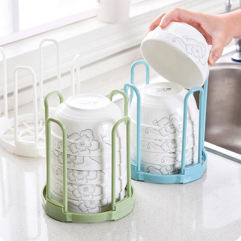 Kitchen Round Plastic Bowl Rack Storage Rack Household Dish Rack Storage Kitchen Bowl Chopsticks Storage Drain Rack
