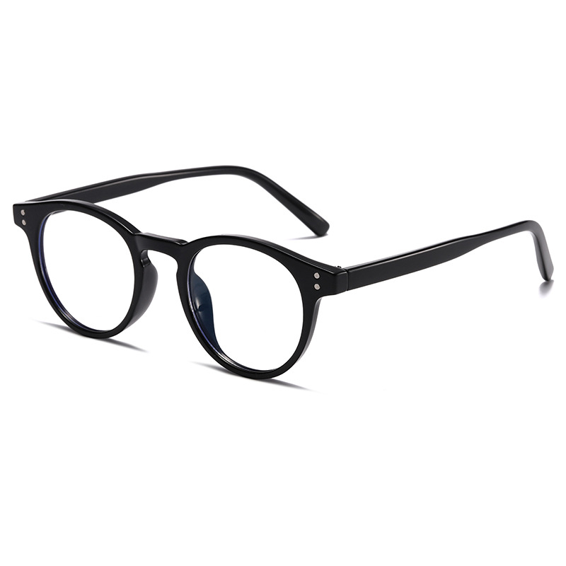 Retro Classic Rice Nail Glasses Anti-Blu-ray Flat Light Frame Male and Female Oval PC  Wholesale Tortoiseshell