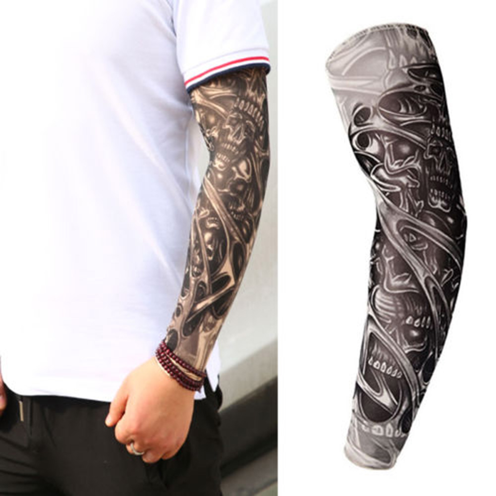 Zhuoxinder Unisex Stretchy UV Protection Cycling Outdoor Slip On Tattoo Arm Sleeve