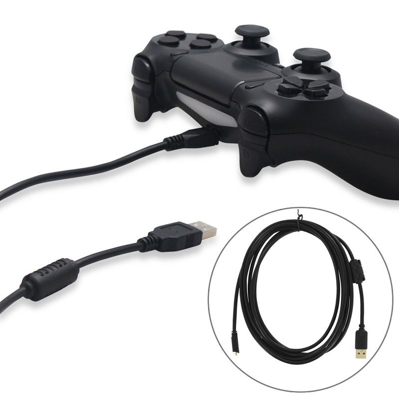 Hitech 300cm Charging Cable for PS4 Controller USB Charger Wireless Joystick Game Lead