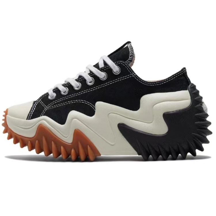 Welle Schwarz Plattform Kuchen Zweite Generation Dicke Unterseite Erhöhung High Top Canvas Schuhe Bord Schuhe Dicke Unterseite Cross Border