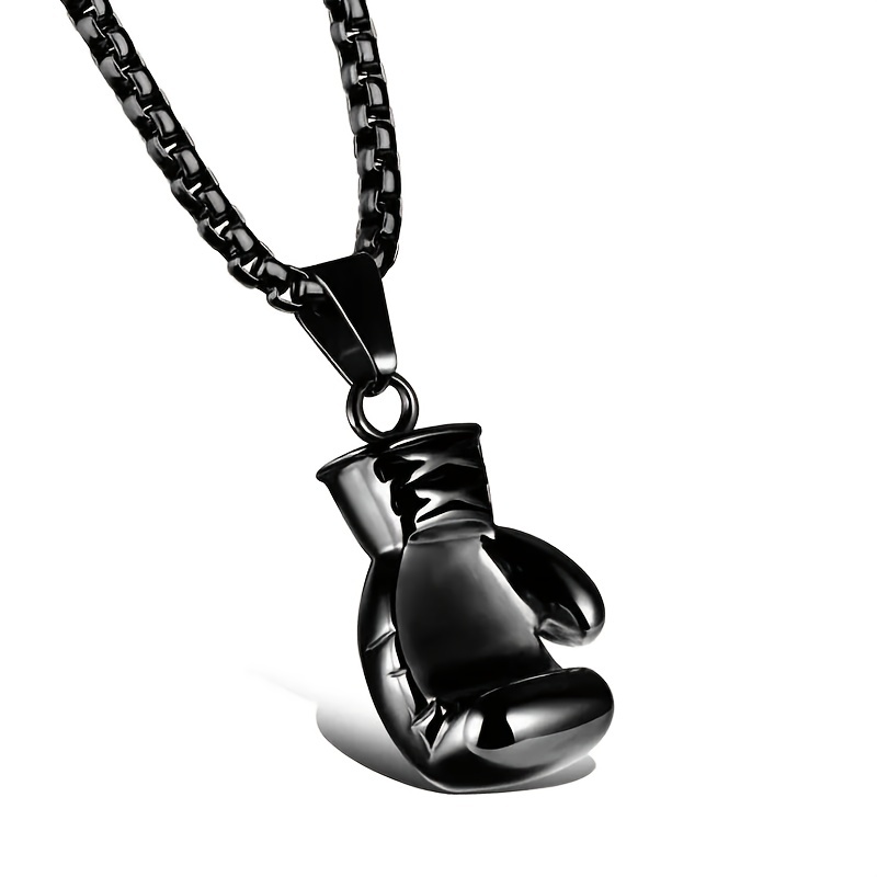 Fitness Boxing Gloves Pendant Necklace for Man Fashoin Hiphop Domineering Stainless Steel Chain Men Sports Leisure Punk Pendant Gift