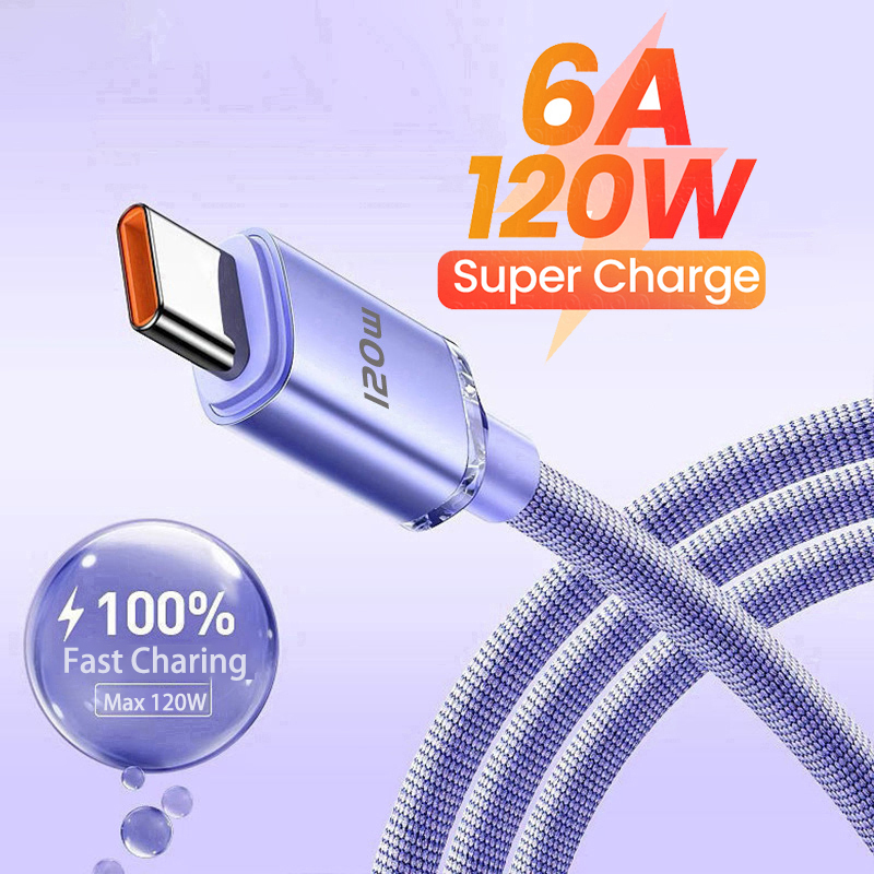 6A 120W Fast Charging USB Type C Cable for Huawei P50 Pro Data Cable Charger USB C Cable for Samsung Galaxy Z