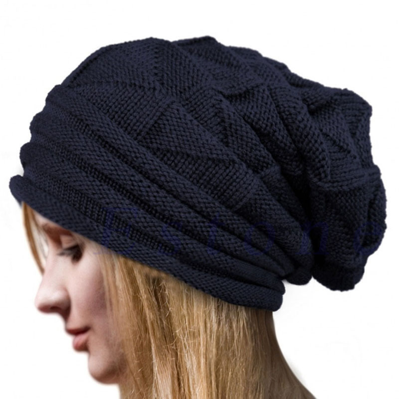 Pullover hat for women autumn and winter ski wool hat outdoor knitted hat