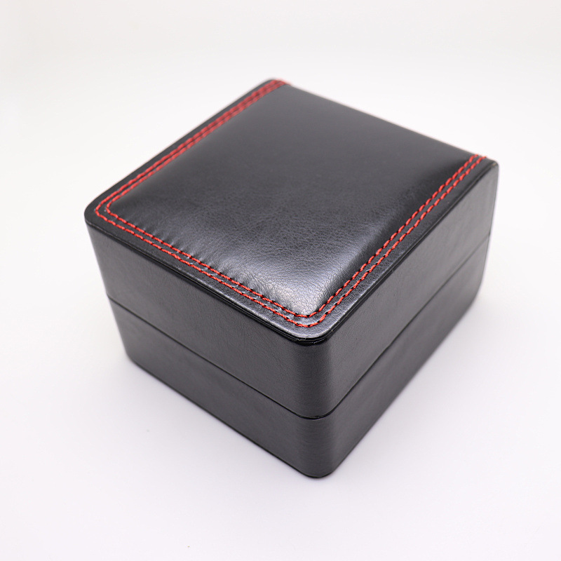 Watch Box Round Corner Pu Leather Watch Storage Box Watch Gift Box Bracelet Packaging Box Stamping Words