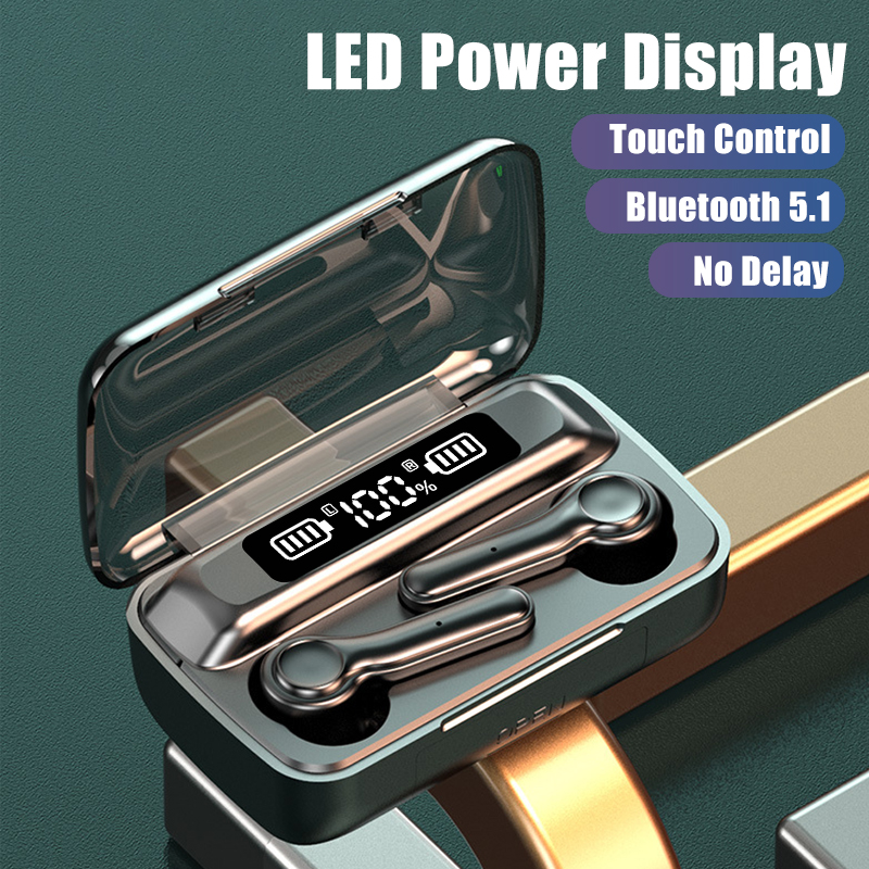 Wireless Headset 9D Hi-Fi Stereo Bluetooth 5.1 Headset In-ear Waterproof Sports Earplug Noise Reduction Headset