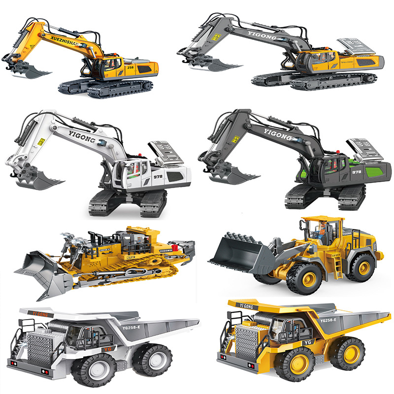 11 large remote control excavator alloy dodging dump truck wireless electric engineering toys