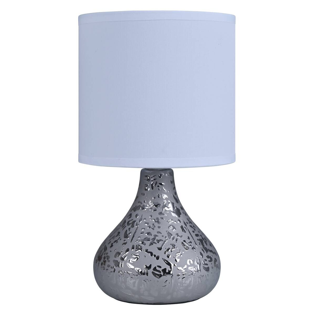 POCOline Keramik Tischleuchte Auri silber Keramik B/H/L: ca. 14x25x14 cm E14 1 Brennstellen