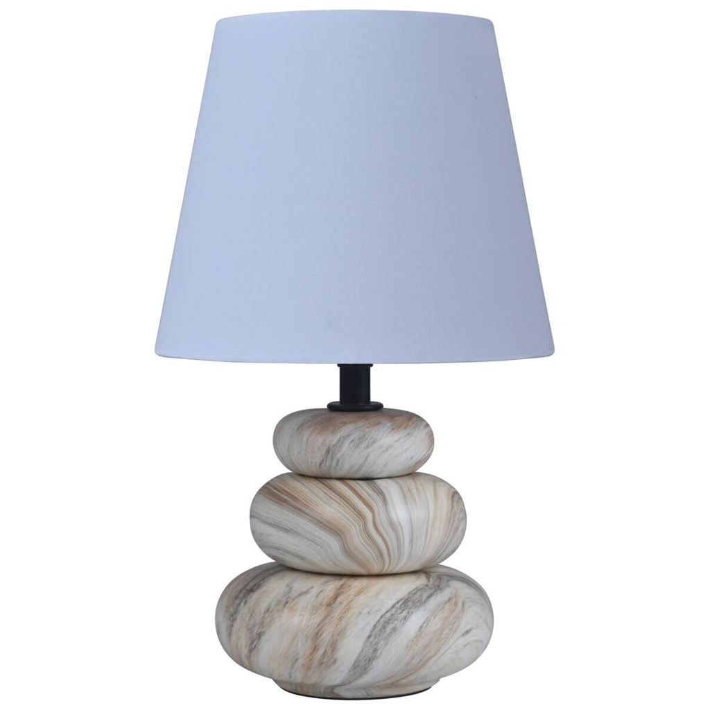 POCOline Keramik Tischleuchte Adriana beige braun weiß Keramik B/H/L: ca. 16,5x17,5x16,5 cm E14 1 Brennstellen