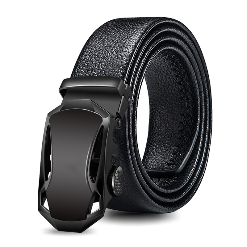 New Men's Automatic Buckle Gift Belt Edge Pvc Wear-resistant Scratch-resistant Men's Pants Belt A Large Number Of Spot Wholesale