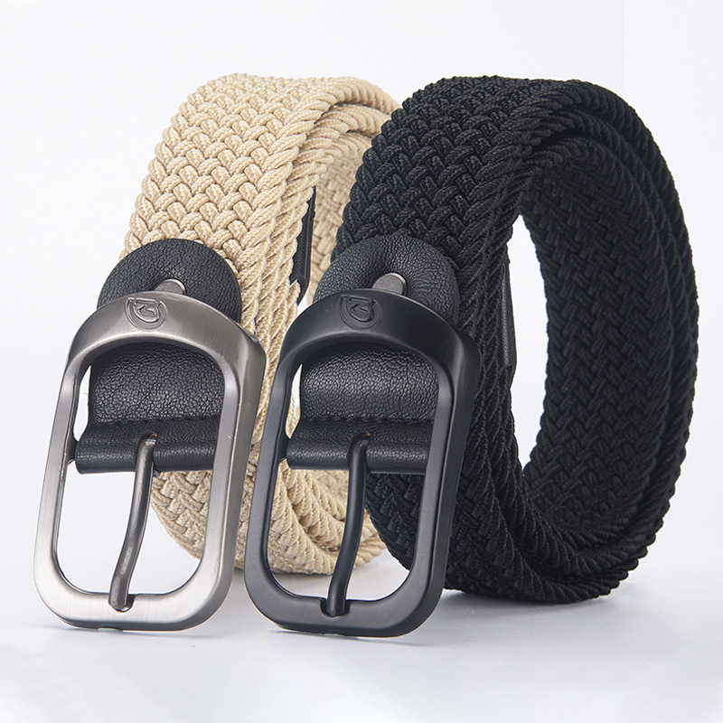 Unisex Hole-free Punch-free Men's And Women's Woven Belt Elastic Elastic Canvas Belt Women's All-match Student Trendy Belt