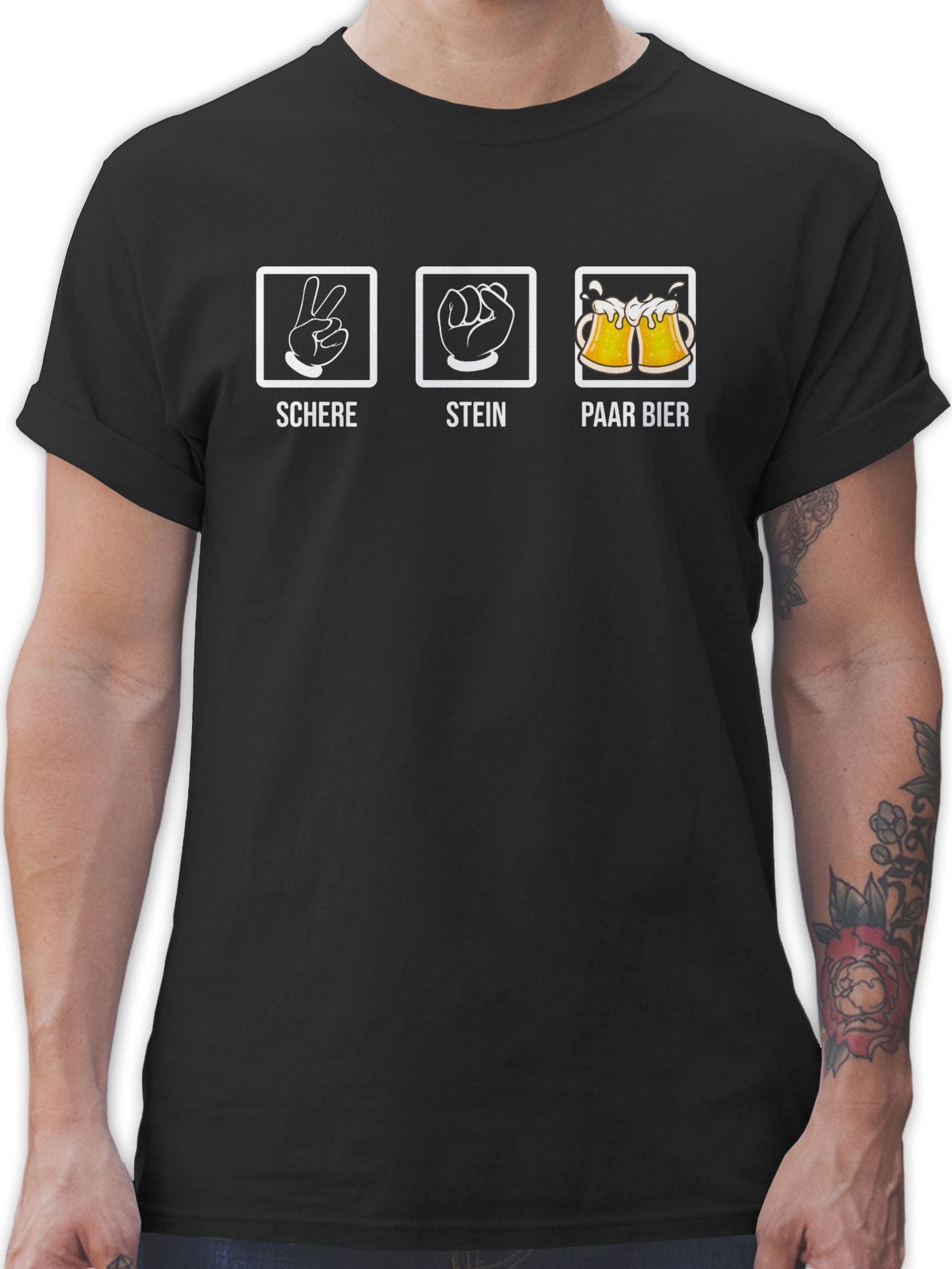 Shirtracer T-Shirt Schere Stein Paar Bier