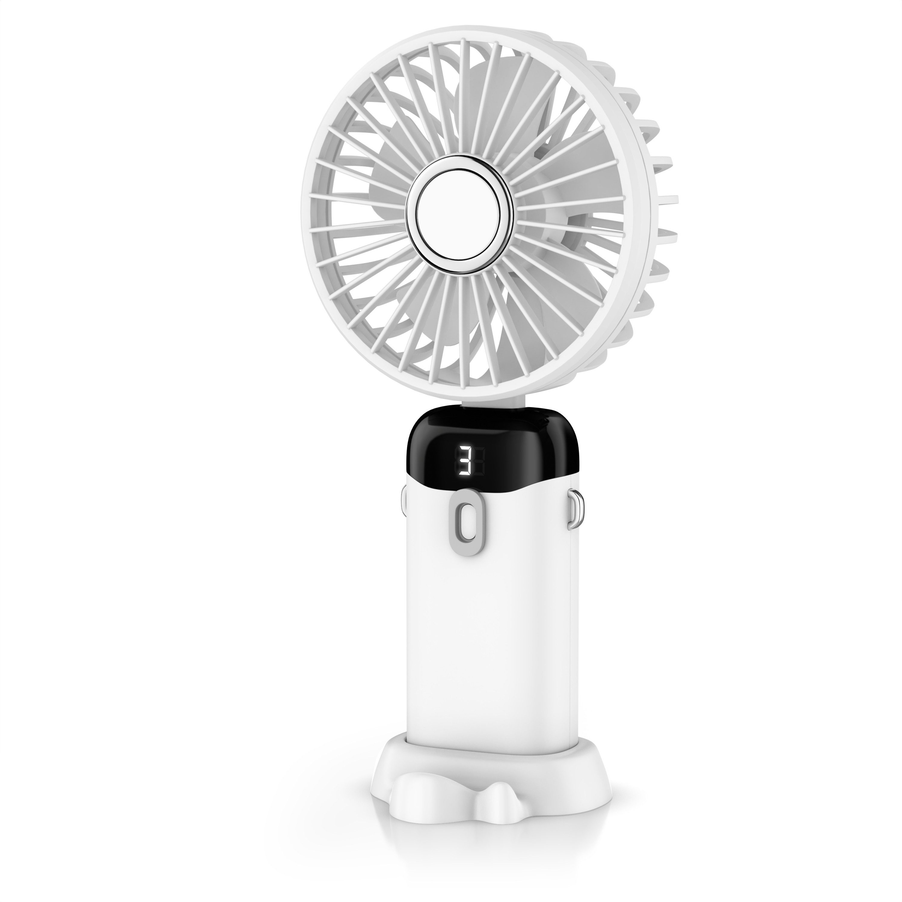 CSL Akku-Ventilator USB‑Mini‑Ventilator mit Akku, Standfuß & Geschwindigkeitsregelung, 1200 mAh Li-Ionen,