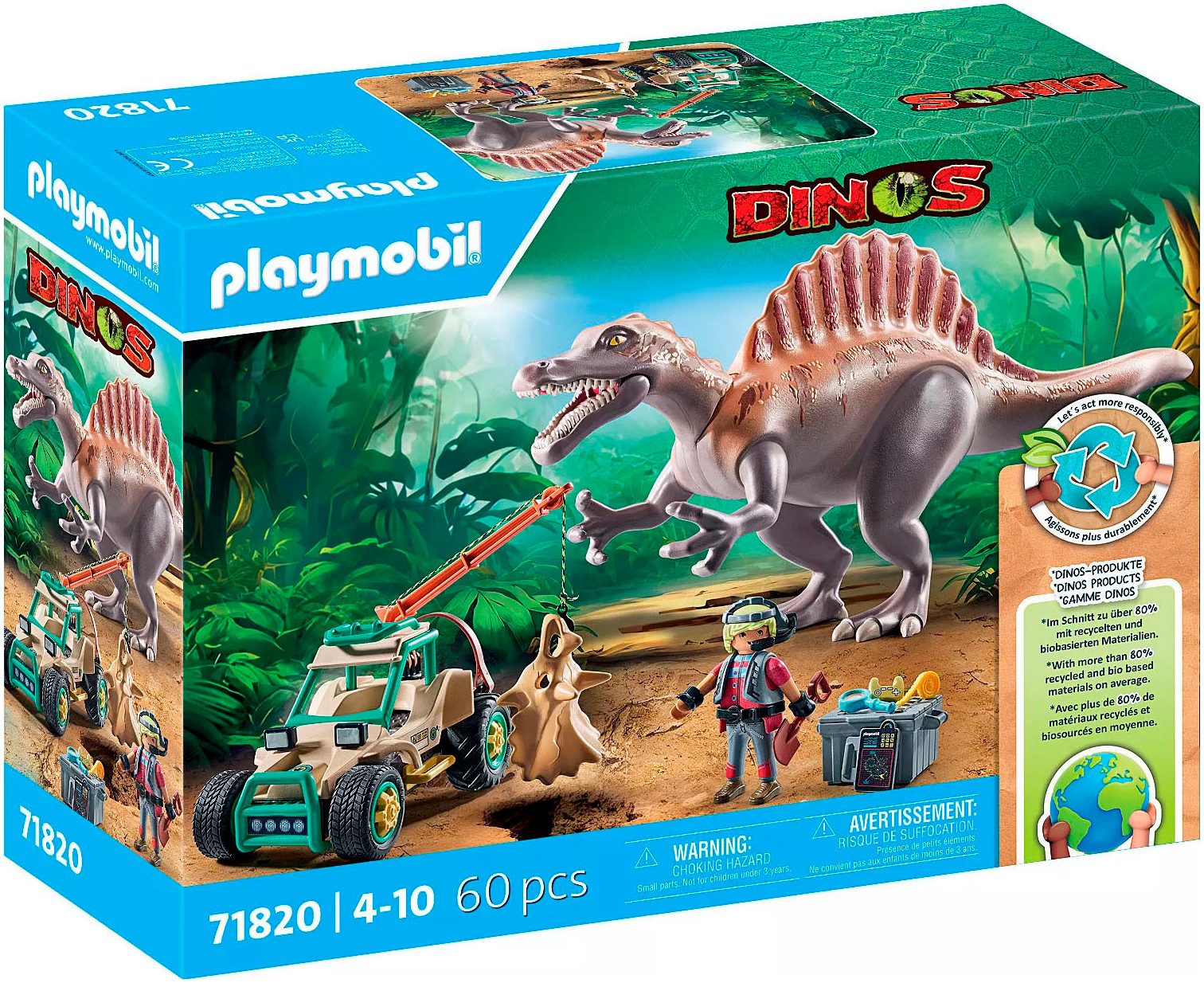 Playmobil® Spinosaurus-Angriff auf Dino-Ausgrabung (71820), Playmobil