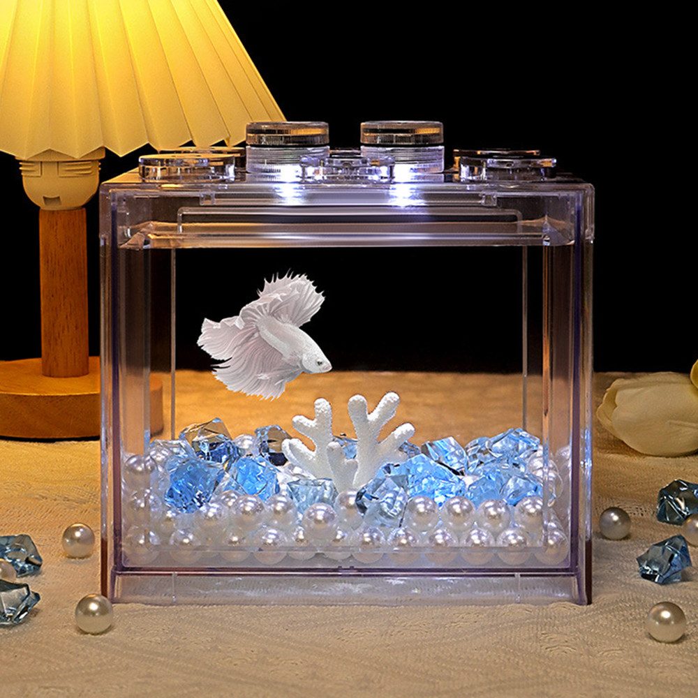 RWEUOQ Aquarium Fischbecken-Set, Kleines Aquarium, Acryl-Aquarium