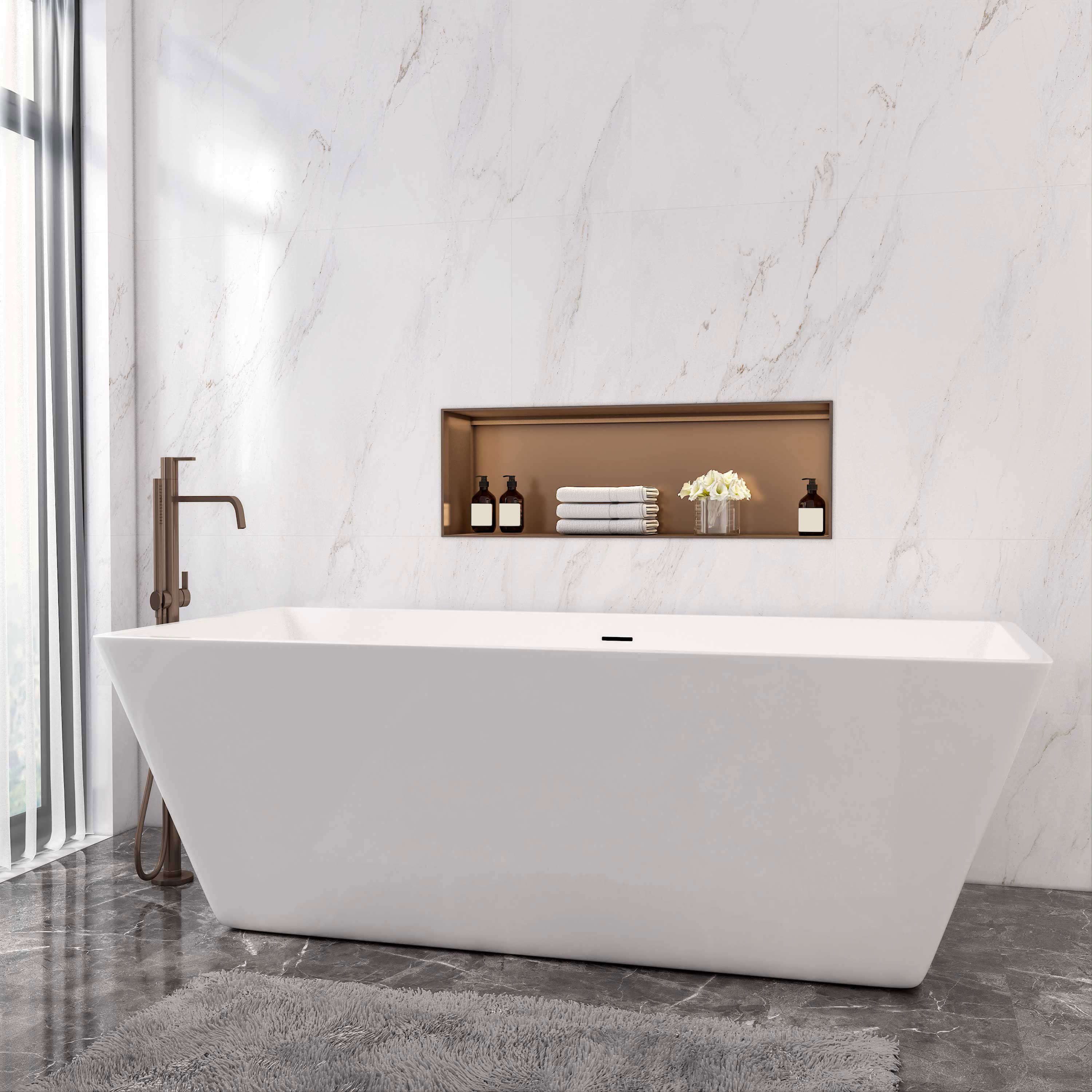 AICA Badewanne freistehende Badewanne Rechteckige Badewanne