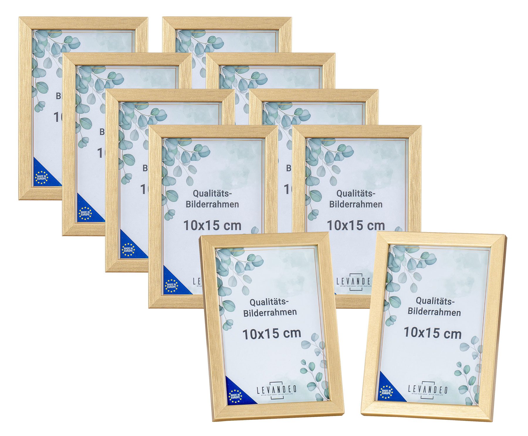 Levandeo® Bilderrahmen, 10er Set Bilderrahmen Echtholz