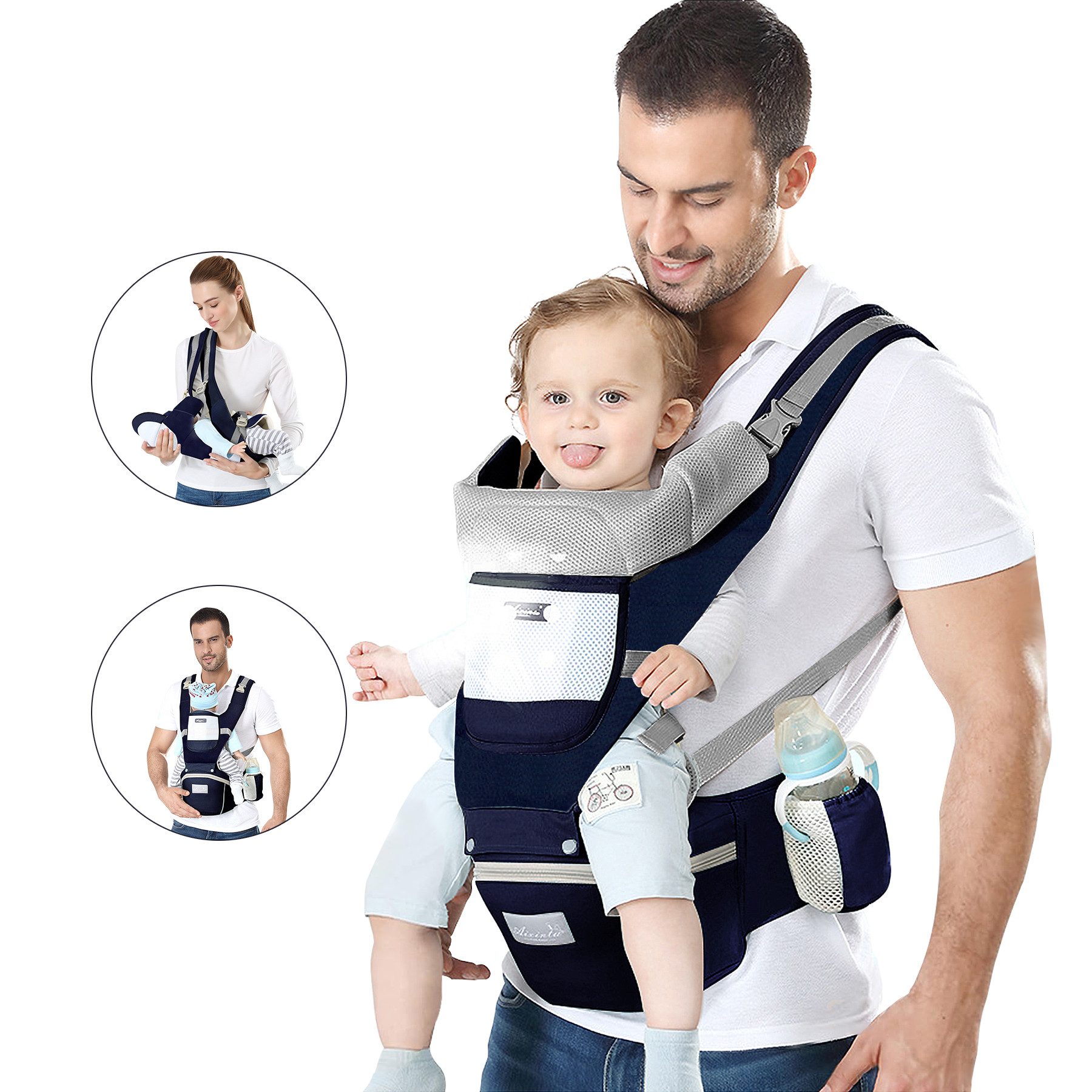 Mutig Bauchtrage Babytrage mit abnehmbarem Hüftsitz