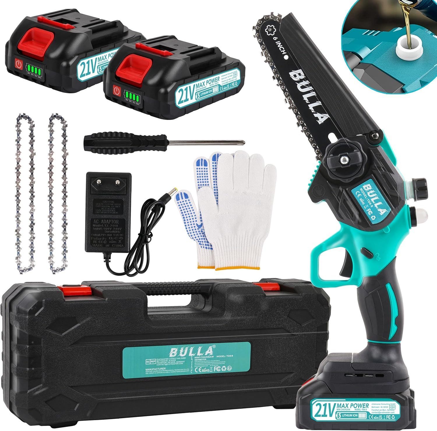 Vivitar Akku-Kettensäge wiederaufladbar 8 Zoll Mini-Kettensäge