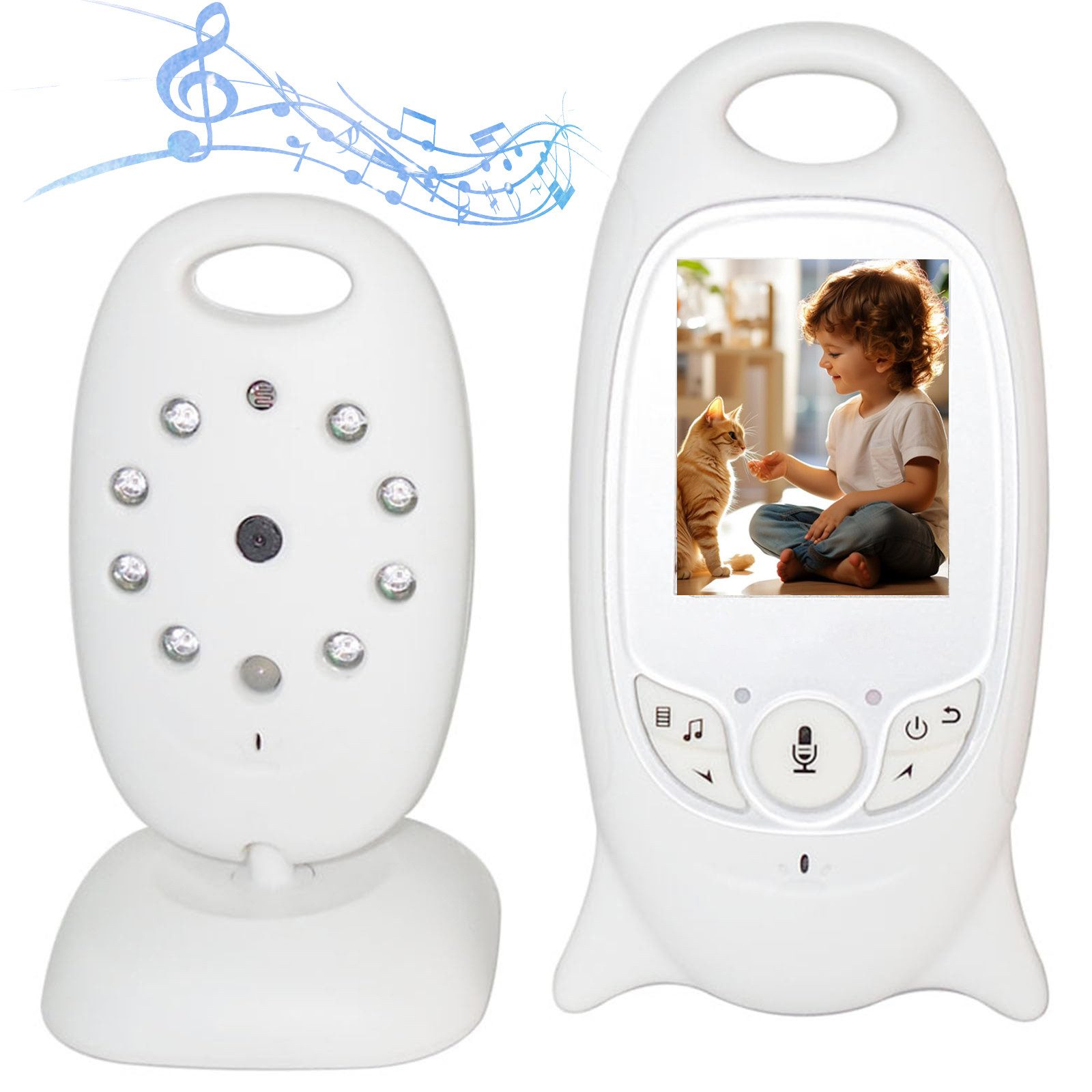 ZEUOPQ Babyphone Video-Babyphone mit Kamera, Nachtsicht,