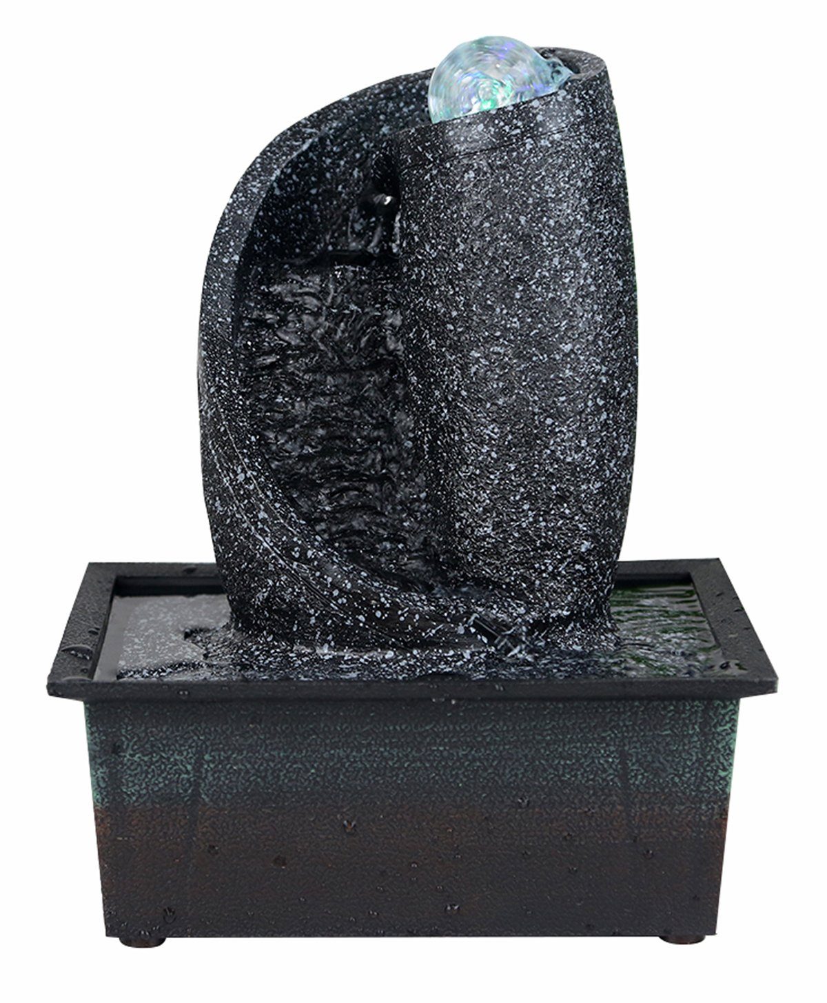 Mojawo Wasserspiel Zimmerbrunnen mit Pumpe H27cm
