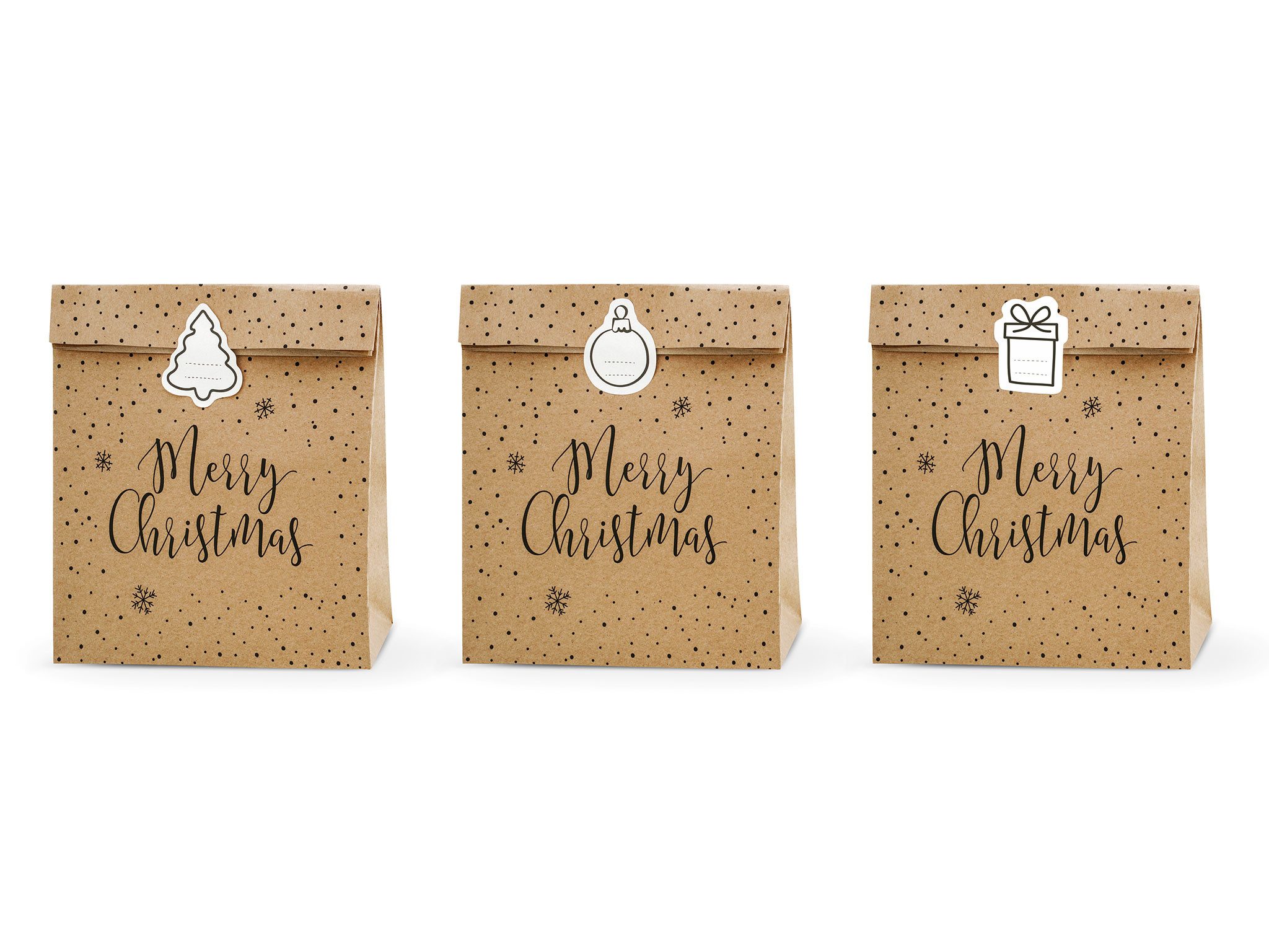 partydeco Aufbewahrungstasche, Geschenktüten 11x25x27cm Merry Christmas