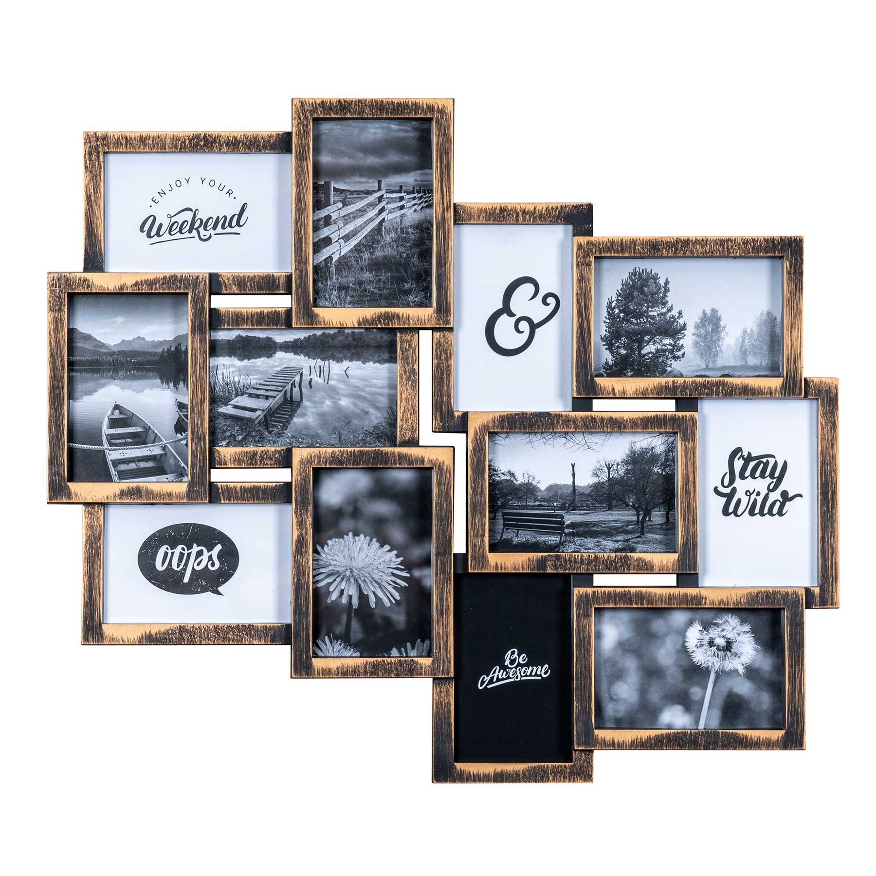 Levandeo® Bilderrahmen Collage, Bilderrahmen Kupfer 12